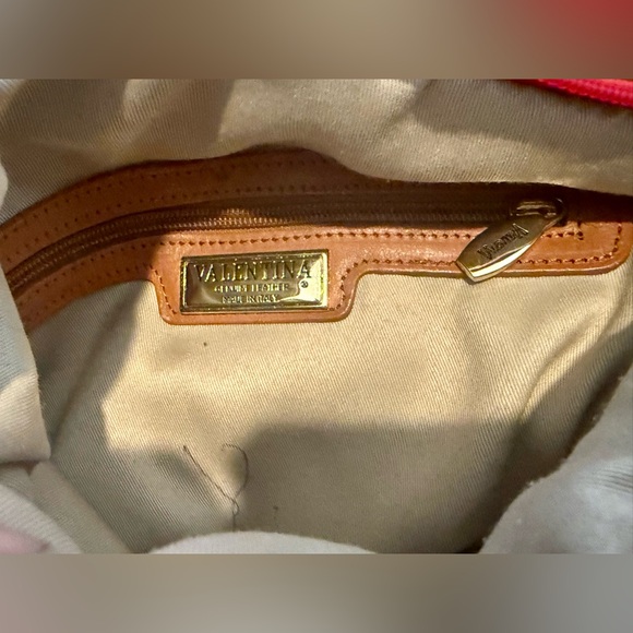 RARE Valentina Sling Backpack Real Finest Italian Red Leather Convertible Bag - Picture 9 of 16